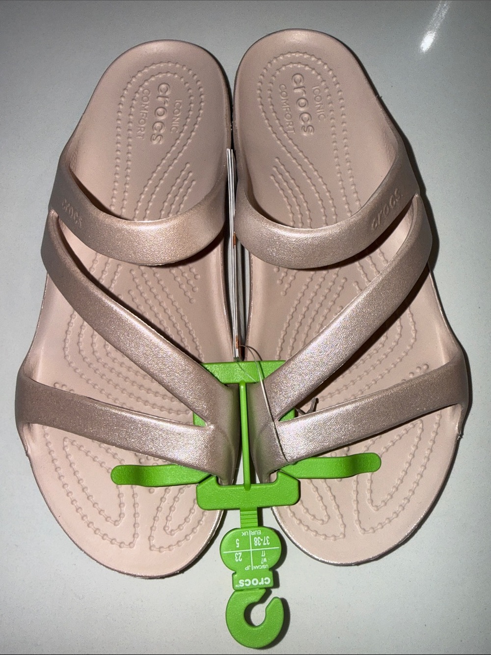 NWT CROCS Kadee ll Shimmer Slide Sandals | Size 7 - Picture 5 of 7